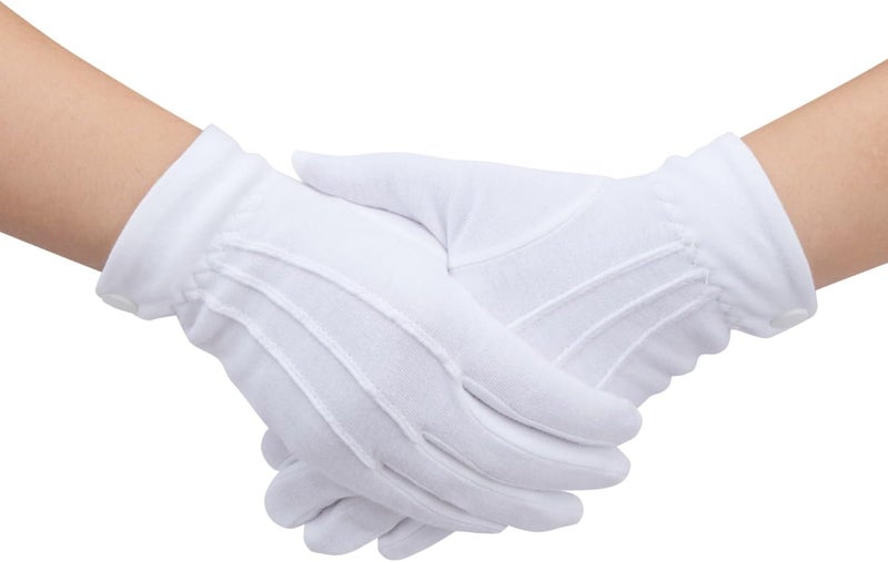 Vonokee White Uniform Gloves, Parade Costume Gloves, Formal Tuxedo Costume, Honor Guard Police Server Funeral Gloves - Image 2